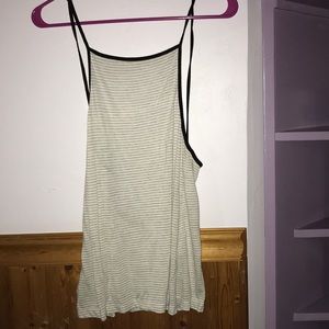 Grey & white striped tank top